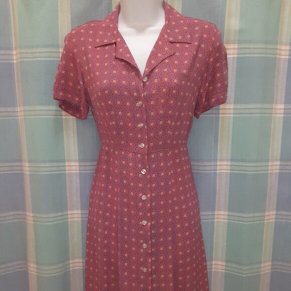 Eddie Bauer Dress Sz 2/4 * Red & Purple * Y2K * Short Flippy * Elegant Details * - Picture 1 of 10